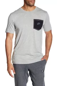 SZ SMALL 🆕 Nike Men's Bonded 3M Reflective Pocket Grey Retro T-Shirt 849033-063 - Picture 1 of 7