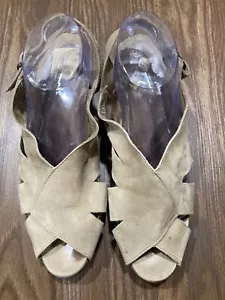 ARCHE Tan Sandals/Wedges Nubuck Slingback - Picture 1 of 7