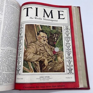 1933 Time Magazine Red Bound Adolf Hitler Kettering John Whitney Vol 21 Jan-Mar - Picture 1 of 19