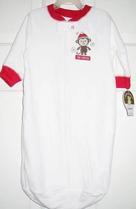 Carter's Baby So Cozy Fleece Off White/Red Embroidered Bear Sleeping Bag 1-Pc - Picture 1 of 3