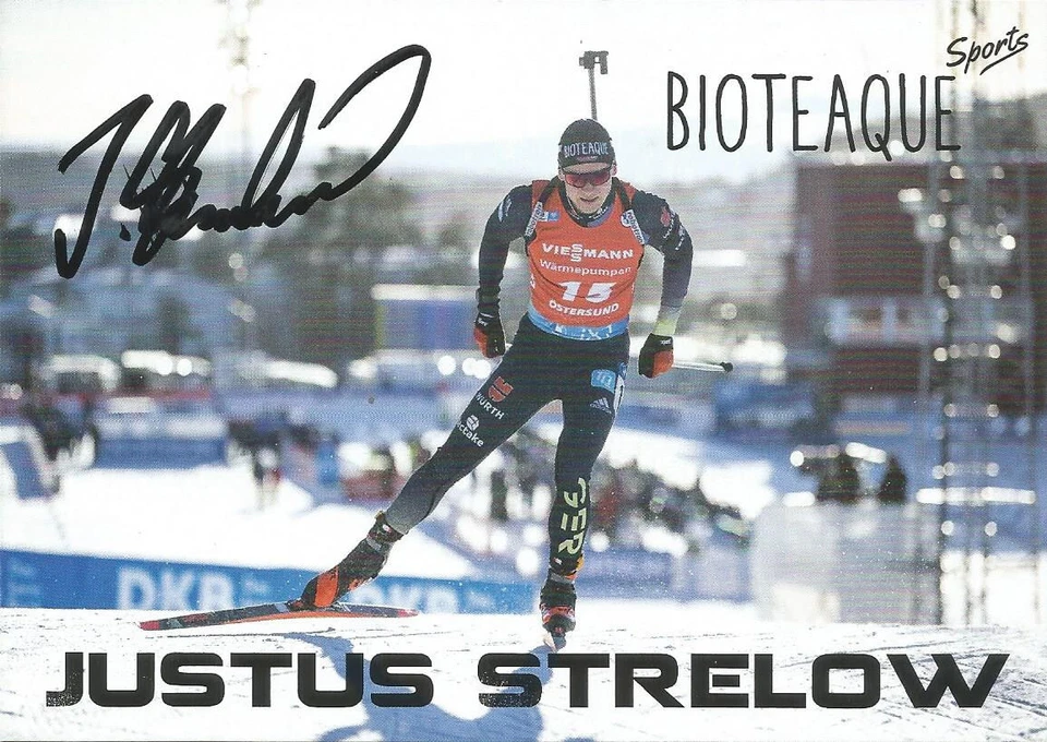 JUSTUS STRELOW  (GER) - BIATHLON; Olympiasieger; Weltmeister; Originalautogramm - Bild 1 von 1