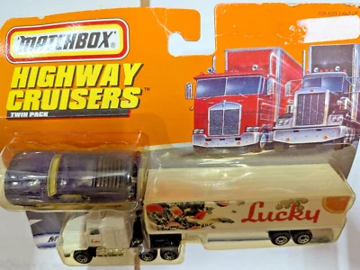 Camión Matchbox Highway Cruisers Lucky Mack 1997 con remolque y Mustang Boss 302 nuevo en caja Foto 1 de 4