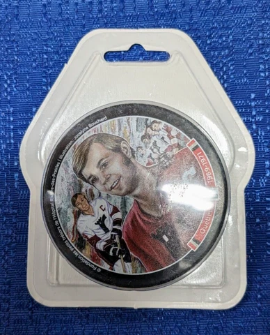 MONTREAL CANADIENS GUY LAFLEUR collectable puck 1969-71  Quebec Aces 1/4 Cover