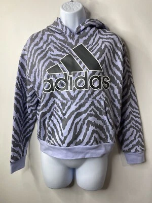 Adidas Girls Animal Print Hoodie Size Large 14 Sporty Street Wear Skater Girl - Image 1 of 4
