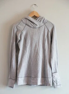 LULULEMON Think Fast Hoodie Mini Check White Heathered Slate Tonka Stripe Size 6 - Picture 1 of 7