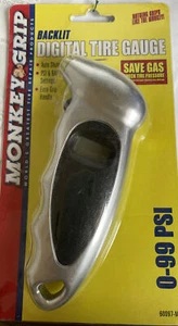Bell Automotive Monkey Grip Black Silver Digital Tire Gauge • NEW - Foto 1 di 1