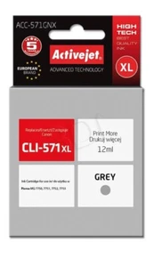 Activejet ACC-571GNX Tinte (Canon CLI-571G XL Ersatz; Supreme; 12 ml; grau) - Bild 1 von 2