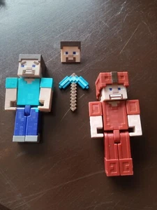 Minecraft Figurines Lot Of 2 With Accessories - Picture 1 of 4
