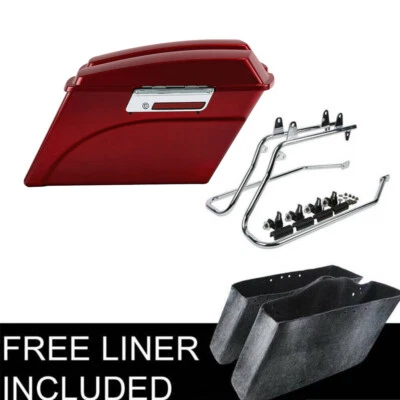 Soporte de conversión de alforja rígida roja apto para Harley Softail Deluxe 1984-2017 Foto 1 de 4