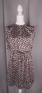 Ann Taylor Loft Dress Womens Small Satin Print Mini Button Front Cottage Preppy - Picture 1 of 15