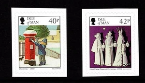 ISLA OF MAN 2013 UNA GALERÍA DE SELLOS DE NAVIDAD AUTOADHESIVOS JUEGO DE 2 MNH - Imagen 1 de 1
