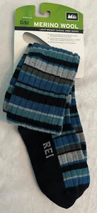 NWT REI MERINO WOOL STRIPED CREW KNEE SOCKS - SIZE S/M - Picture 1 of 3