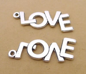 50 Pcs Tibetan Silver Love Charms Pendant 37x16MM A7012 DIY Jewelry Making - Picture 1 of 1