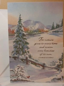 Holiday Christmas Seasons Tiding Card Forest Gift Greeting Gift Post Vintage - Picture 1 of 2
