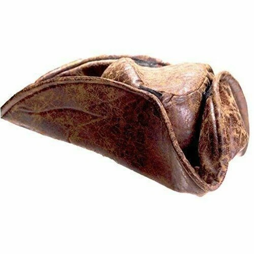 HSC Brown Leatherette Tri-fold Pirate Hat Costume Accessory, Brown, One Size - Image 1 of 4
