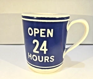 Kate Spade New York Lenox Mug Open 24 Hours Diner Coffee Cup Blue Hard To Find - Picture 1 of 6
