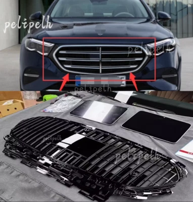 Recambiar parrillas delanteras todo negro para Mercedes-Benz W214 V214 E200 E260 E300 2024+ Foto 1 de 4