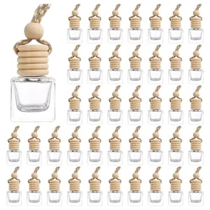 100Pcs Hanging Car Air Freshener Diffuser, 8ml Empty Glass Essential Pendant ... - Picture 1 of 6