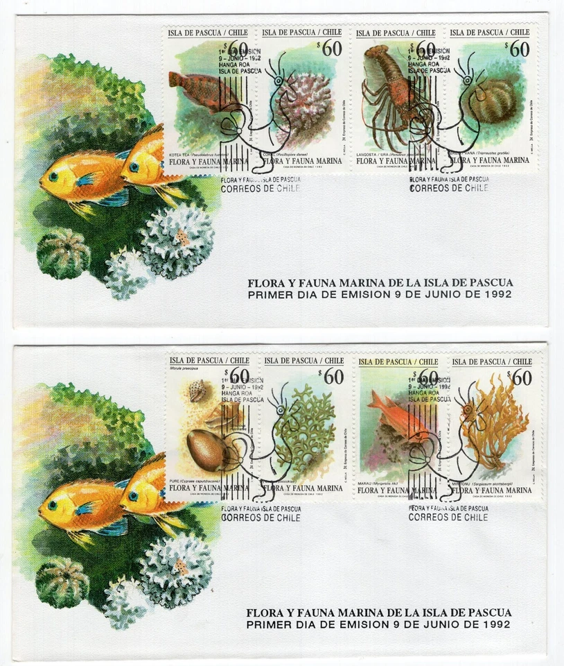 CHILE 1992 Isla de Pascua Easter Island Ile de Paque wildlife FDC - Image 1 of 1