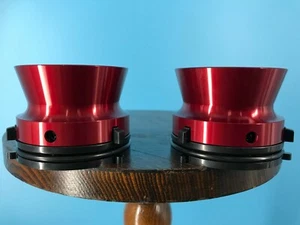 Burlington Recording Pro Red 1/4" NAB Hub Adapters with Aluminum Trumpet (Pair) - Picture 1 of 5