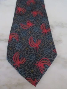 Kuppenheimer  Brand NECK TIE -Red Seed? Print on Blue Print Background - Picture 1 of 2