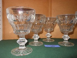 5 DUNCAN MILLER Clear Glass Vintage Plaza GOBLETS - Picture 1 of 8