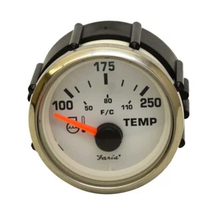 Faria Boat Water Temperature Gauge GP7793A | 2 Inch Silver White - Picture 1 of 2