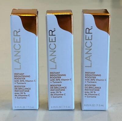 3X Lancer Instant Brightening Booster w/30% Vitamin C 0.25oz/7.5mL Each NIB - Image 1 of 4