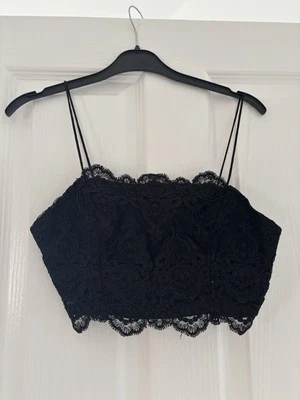 Black lacey cropped top  - Image 1 of 2