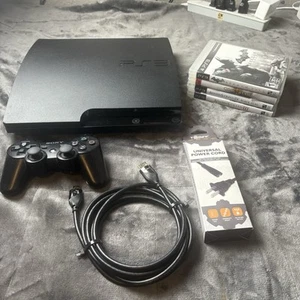Sony PlayStation 3 Slim 160GB Black Console, PC, HDMI, Controller, And 4 Games - Picture 1 of 23