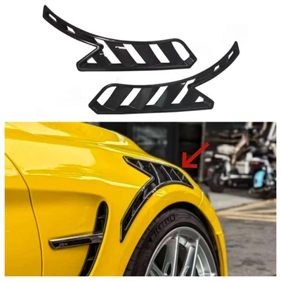 Para BMW M3 M4 F80 F82 F83 Fibra de Carbono Coche Salida Lateral Rejilla Ventilación Aire Borde Foto 1 de 4