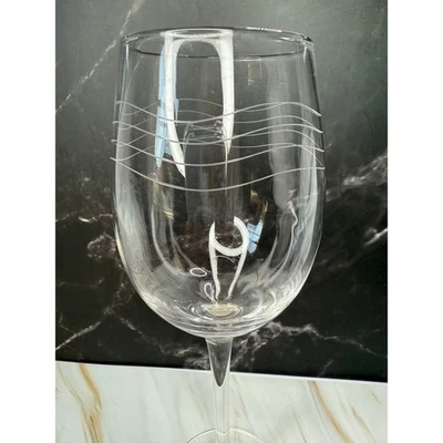 MIkassa "Cheers Collection" Etched Wave Wine Glass 12 Ounces Red or White - Image 1 of 4