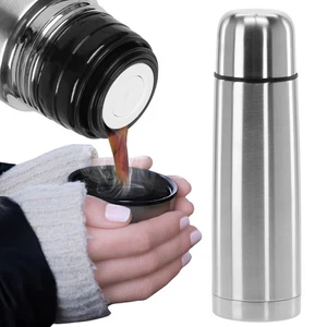 DICHTE Edelstahl-Reisethermoskanne, VAKUUM, für Kaffee und Tee  500 ml - Bild 1 von 7