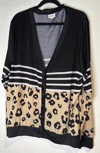 New 2XL Lightweight Button Up Cardigan Boho Cozy Minimalist Lounge Layering Top - Picture 1 of 7