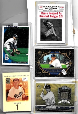 PEE WEE REESE PREMIUM LOT: 5 MINT ALL DIFFERENT CARDS - BROOKLYN DODGERS BV$40. - Image 1 of 2