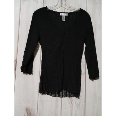 Nine & Co Black Long Sleeve Shirt - Women's Size Small - Image 1 of 4