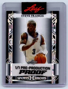 2024 Leaf Metal Steve Francis 1/1 Pre Prod. PROOF Sports Heroes White Crystal - Bild 1 von 2