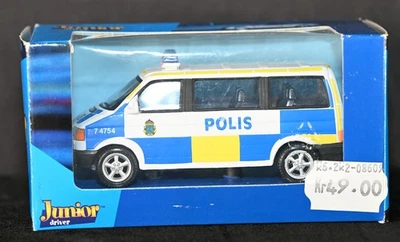 Volkswagen T5 Police Van Swedish Polis 1:43 Junior Driver Hongwell na caixa - Imagem 1 de 4