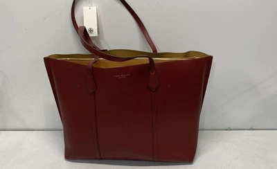 Bolso de mano Tory Burch para mujer de cuero rojo con correa Perry Foto 1 de 4