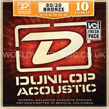 Dunlop Extra Light Gauge 80/20 Bronze Acoustic Guitar Strings  .010 - .048