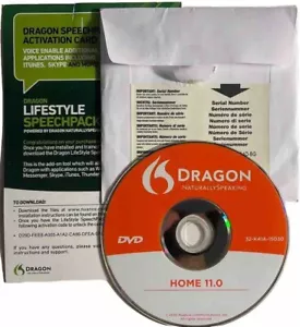 Dragon Naturally Speaking WLifestyle Speech Recognition Pack Code&Home 11 Serial - Picture 1 of 6