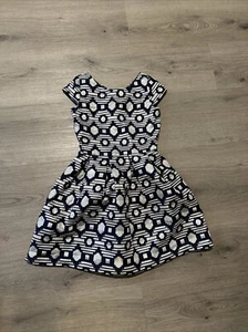 Crazy 8 Party Holliday Dress Silver/Navy Size 10 - Picture 1 of 4