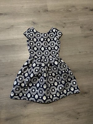 Vestido de fiesta Crazy 8 plateado/azul marino talla 10 Foto 1 de 4