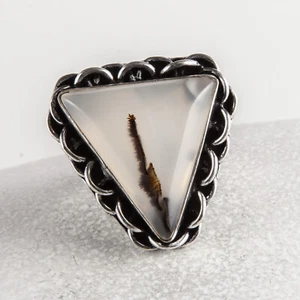 a Achat mit Dendriten coole Zeichnung Dreieck  Gr. 59 - Bild 1 von 4