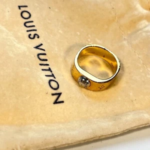 Louis Vuitton M00210 Nanogram Ring Gold US6 Authentic - Picture 1 of 10