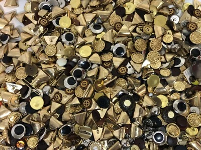 Vintage Lot of Large Mostly Gold Tone Shank Buttons 1/2-1" - 15 Ozs - Image 1 of 4