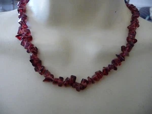 CHUNKS ROTE STEINE PERLEN HALSBAND HALSKETTE #28/9 - Bild 1 von 6