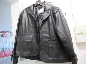NEU Koza SCHWARZ ECHTLEDER VORNE GEKNÖPFT BIKER JACKE Größe 4XL WOW PREIS ANSEHEN - Bild 1 von 6