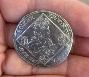 1703 Hungary, Leopold I "the Hogmouth". Rare Silver 1/4 Thaler Coin/PIN - Picture 1 of 5