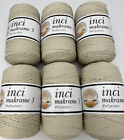 Anatolya 2 mm cordon polyester crochet sacs macrame artisanat - rouleaux 6x100g - farine d'avoine